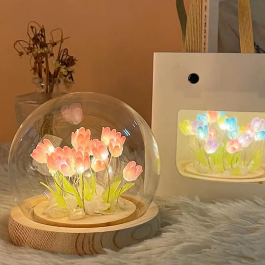 DIY Tulip LED Night Light - Handmade Glass Lamp