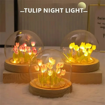 DIY Tulip LED Night Light - Handmade Glass Lamp