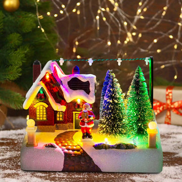 Christmas Village Decor with LED Lights